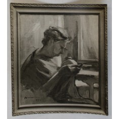 PICTOR DUMITRU BRAESCU ( 1886 -1947 ) , CUSATOREASA , FOTOGRAFIE DUPA ORIGINAL , INTERBELICA