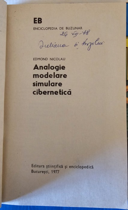 Analogie, modelare, simulare, cibernetica