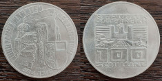 (A173) MONEDA DIN ARGINT AUSTRIA - 100 SCHILLING 1976, KARNTEN HERZOGSTUHL foto