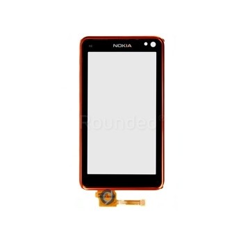 Carcasa frontala Nokia N8 si ecran tactil portocaliu foto