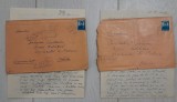 1941 Lot doua scrisori dragoste Bacău - Brăila, Regim Pontonieri stampil Cenzura