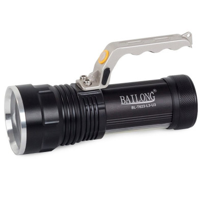 Lanterna aluminiu, cu acumulator, camping, tactica, Bailong, LED CREE XM-L T6, ZOOM, USB, reglabila, IPX4, 400 m, 6.5x17.5-18.7 cm foto