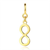 Pandantiv pentru brățară din aur 375 &ndash; un simbol al infinitului lucios, un inel cu arc