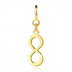 Pandantiv pentru brățară din aur 375 – un simbol al infinitului lucios, un inel cu arc