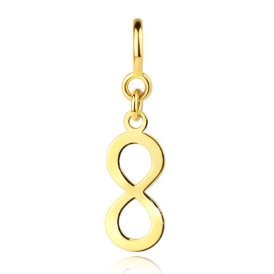 Pandantiv pentru brățară din aur 375 &amp;ndash; un simbol al infinitului lucios, un inel cu arc foto