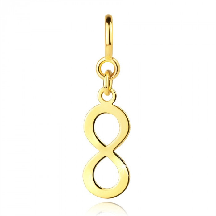 Pandantiv pentru brățară din aur 585 &ndash; un simbol al infinitului lucios, inel cu arc