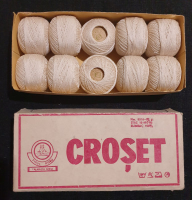 Epoca de Aur 1980 Firul Rosu Talmaciu Sibiu CROŞET set complet 10 piese la cutie foto