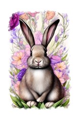 Sticker decorativ, Iepure, Gri, 85 cm, 6884ST foto
