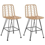 Cumpara ieftin Taburete de bar, 2 buc., 45x56x103,5 cm, ratan PE si otel