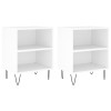 Noptiere, 2 buc, alb, 40x30x50 cm, lemn compozit, DKD Home Decor