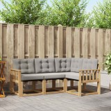vidaXL Set de canapele de exterior cu pernă 4 pcs Alb și gri deschis 3389425