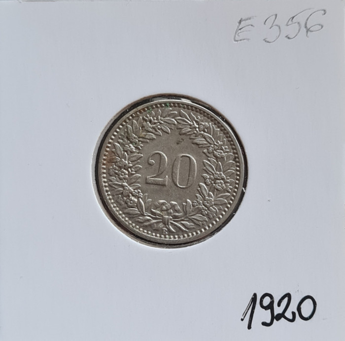 Elvetia 20 rappen 1920