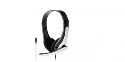 Casti gaming pentru notebooks, telefoane, tablete, PS4, Xbox One, microfon cu anulare a zgomotului, jack 3, 5 mm, Alb foto