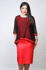 Rochie de ocazie Alma Rosu - 48Marimea