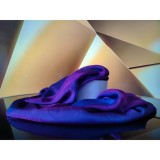 Cumpara ieftin Eșarfă Mătase Naturală Unisex Ravello, Dublă Față, Mov Cameleon, 185x65cm, Made in Italy