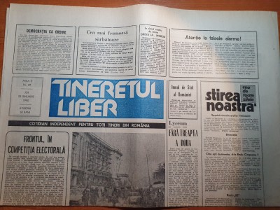 ziarul tineretul liber 25 ianuarie 1990-imnul de stat al , desteapta-te romane foto
