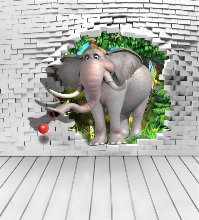 Fototapet Elefant in evadare, 200 x 255 cm
