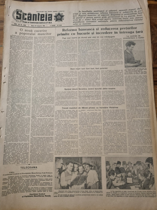 scanteia 29 ianuarie 1952-reforma baneasca si reducerile de preturi