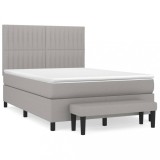 Cumpara ieftin Pat continental, gri deschis, 140x200 cm, material textil