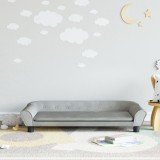 vidaXL Canapea pentru copii, gri deschis, 100x50x26 cm, catifea