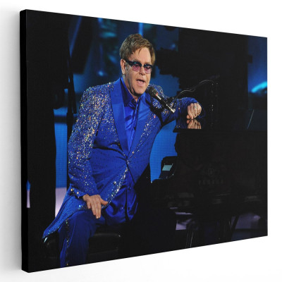 Tablou afis Elton John cantaret 2291 Tablou canvas pe panza CU RAMA 60x90 cm foto
