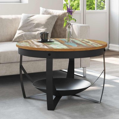 vidaXL Măsuță de cafea, &amp;Oslash;68x43 cm, lemn masiv reciclat 320796 foto