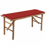Gossi banca de gradina pliabila cu perna, 118 cm, bambus