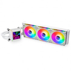 Cooler CPU Lian Li Galahad II LCD 360 SL-INF, iluminare ARGB, 3x 120mm, 2100 rpm, PWM (Alb)