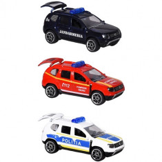 Set Dacia Duster SOS Majorette cu Masina de Jandarmerie, Salvare si Politie foto