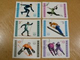 Seria Completa 6 Timbre Bulgaria 1964 - Olimpiada de Iarna Innsbruck, Hochei, Schi -A94, Stampilat