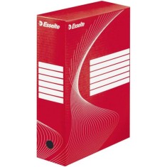 Cutie Arhivare A4 din Carton Esselte Boxy, Cotor 10 cm, Rosu, Cutie Carton pentru Documente, Cutie Carton in Format A4, Cutie A4 Carton Simplu, Cutie foto