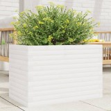 Cumpara ieftin Jardinieră de grădină, alb, 70x40x46 cm, lemn masiv de pin