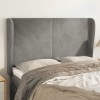 VidaXL Tăblie de pat cu aripioare gri deschis 147x23x118/128cm catifea 3117724