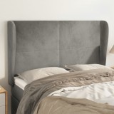 VidaXL Tăblie de pat cu aripioare gri deschis 147x23x118/128cm catifea 3117724