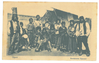 4606 - ETHNIC, Gypsy Family, Romania - old postcard, CENSOR - used - 1917 foto