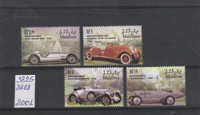 Maldive 2001-Transp,Autoturisme,Mercedes-Benz,serie 4 val.dant.,MNH,Mi.3825-3828 foto