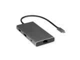 Docking station USB type C la HDMI +DP 4K60Hz/2xUSB 3.2-A/USB type C/LAN RJ45 + PD, Value 12.99.1139