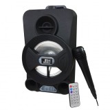 Boxa portabila JRH cu Bluetooth, AUX-in, Radio FM, Cititor USB, Card TF, Microfon cu fir, Lumini LED DJ,, Portabil