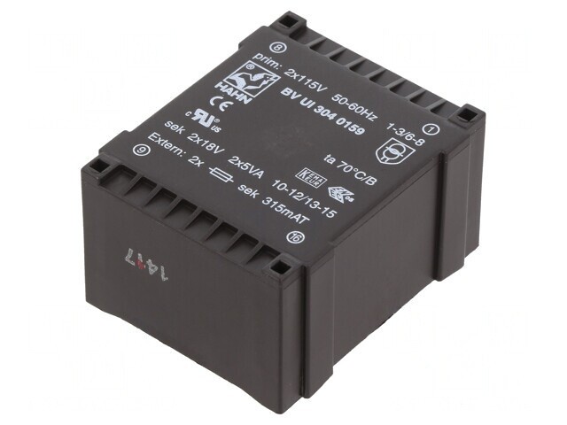 Transformator &Icirc;ncapsulat 10VA 18V 277mA