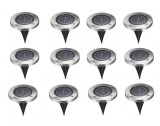 Cumpara ieftin Set 12 bucati lampa solara de gradina tip LED, 12 cm, argintiu