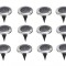 Set 12 bucati lampa solara de gradina tip LED, 12 cm, argintiu