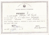 AMS - DIPLOMA PREMIUL I SCOALA (LICEUL) PEDAGOGIC SUCEAVA 1974 - 1975