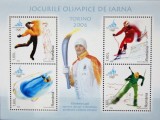 Sport, JO de iarnă Torino 2006, bloc dantelat, LP 1709, MNH, Nestampilat