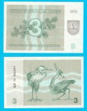 Lituania (p#33) 3 Talonas 1991 UNC &#039;St&acirc;rci&#039; serie: AD 491383