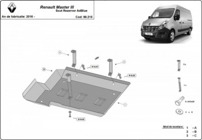 Scut rezervor AdBlue metalic Renault Master 2016-prezent - Model 3 foto