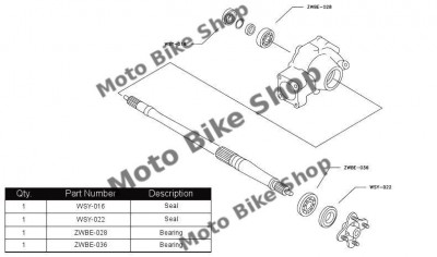 MBS Kit rulmenti roata spate Yamaha Wolverine 350 &amp;#039;00-&amp;#039;05, Cod Produs: PWRWKY23030VP foto