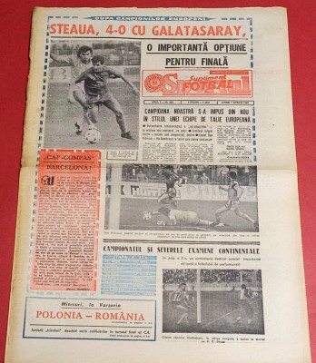 Ziarul Sportul Supliment FOTBAL 07.04.1989 (Steaua-Galatasaray) foto