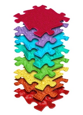 Set Covorase ortopedice senzoriale tip puzzle Curcubeu foto