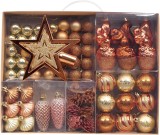 Set de 70 ornamente pentru brad Valery Madelyn, plastic, multicolor