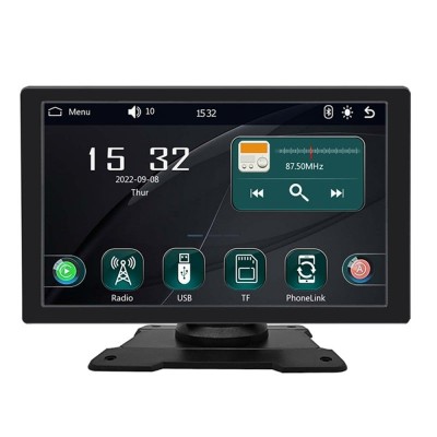 Sistem Multimedia Techstar&amp;reg; Apple Carplay/Android 9001P, Ecran Tactil, 9 Inch 1024x600 HD IPS, Bluetooth, Mirror Link, Card TF, USB, AUX, Negru foto